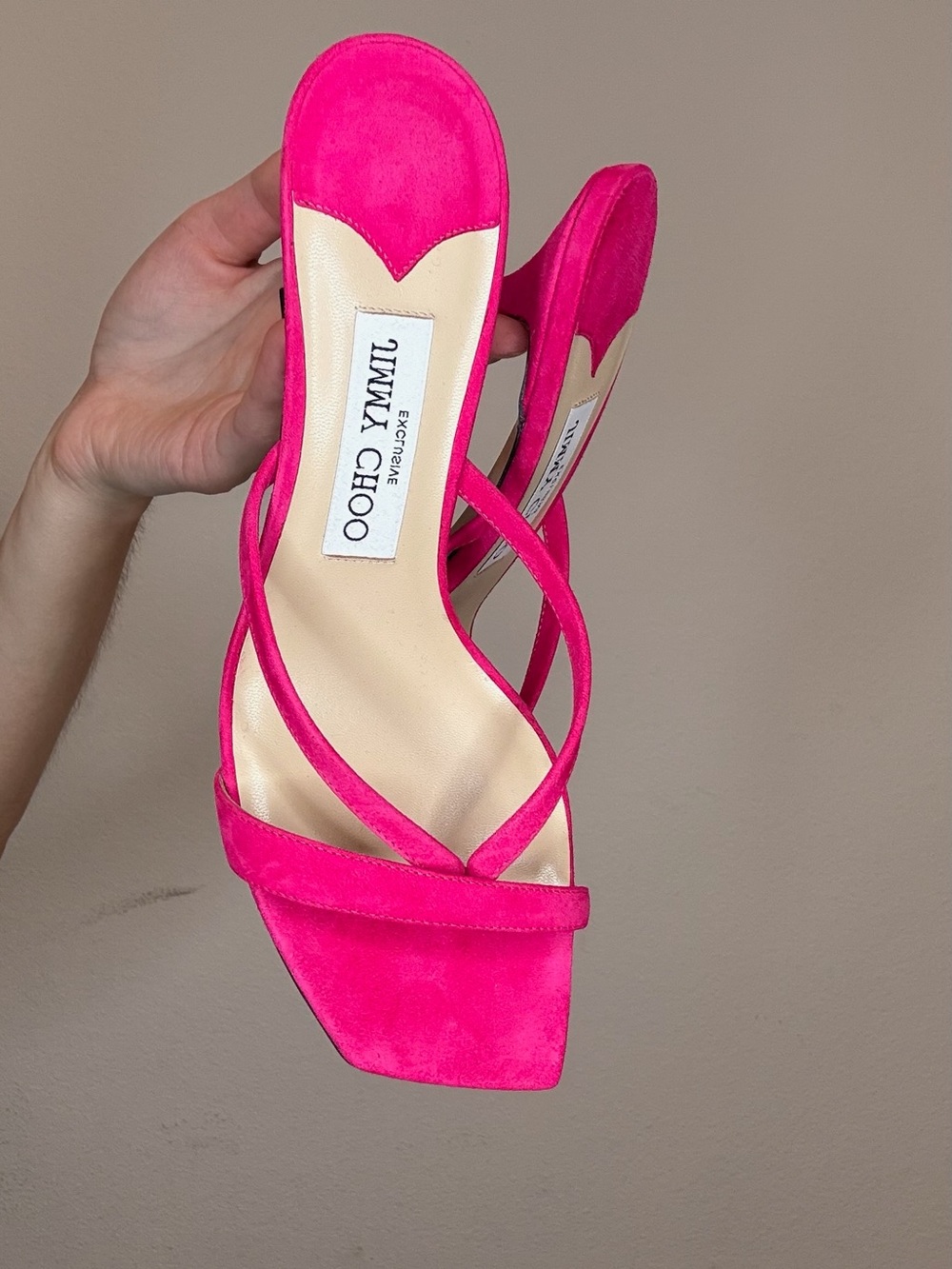 Jimmy Choo Hot Pink Strappy Heeled Sandal - Picture 3 of 4
